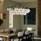 Cabrlet Clear/Amber Glass Linear Chandelier - Blushlighting