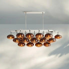 Cabrlet Clear/Amber Glass Linear Chandelier - Blushlighting