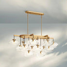 Cabrlet Clear/Amber Glass Linear Chandelier - Blushlighting