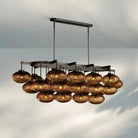 Cabrlet Clear/Amber Glass Linear Chandelier - Blushlighting