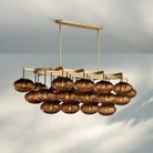 Cabrlet Clear/Amber Glass Linear Chandelier - Blushlighting