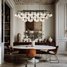 Cabrlet Clear/Amber Glass Linear Chandelier - Blushlighting