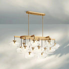 Cabrlet Clear/Amber Glass Linear Chandelier - Blushlighting