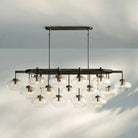 Cabrlet Clear/Amber Glass Linear Chandelier - Blushlighting