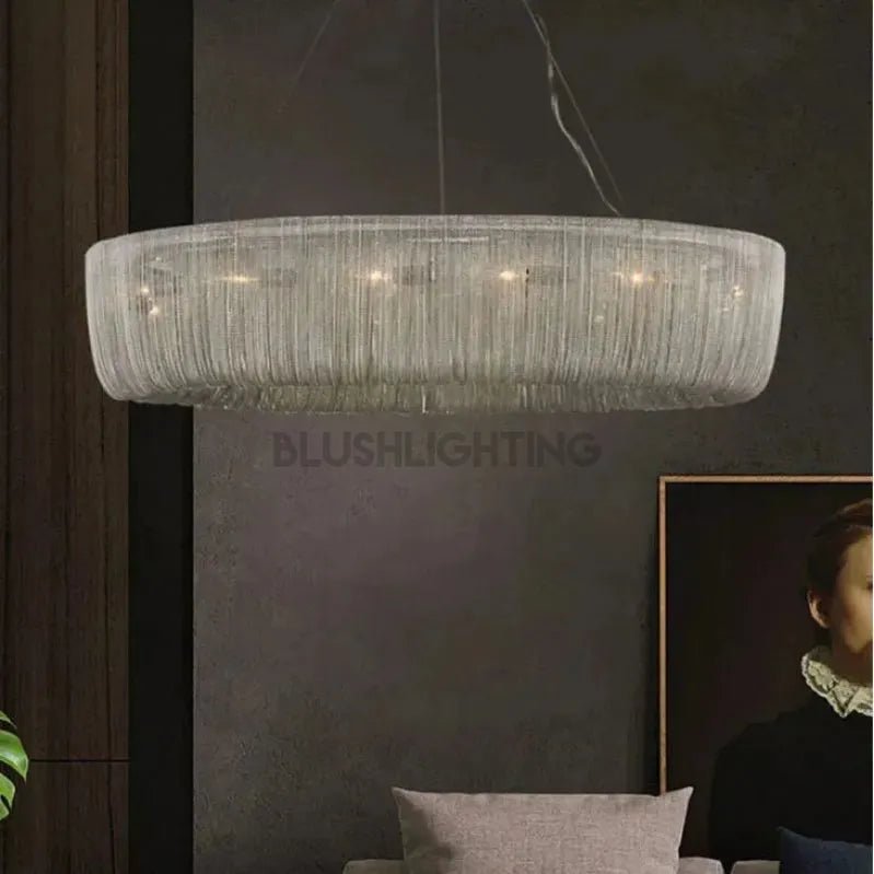 Cadenas Aluminum Chain Tassel Modern Chandelier - 40"Blushlighting