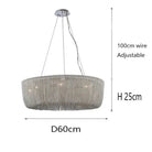 Cadenas Aluminum Chain Tassel Modern Chandelier - 40"Blushlighting