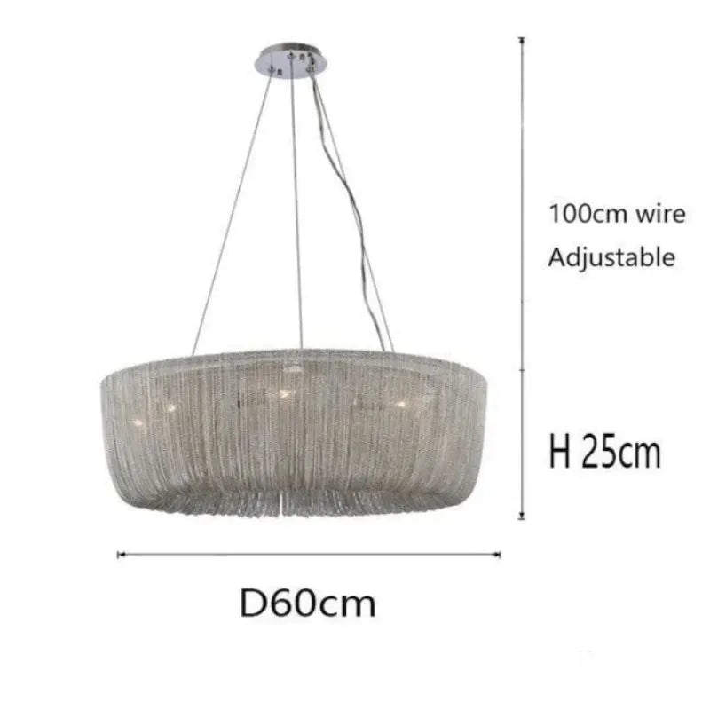 Cadenas Aluminum Chain Tassel Modern Chandelier - 40"Blushlighting