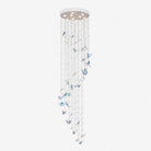 Caelira LED K9 Crystal Spiral Chandelier - Dia 15.7″ × H 98.4″BlueWarm LightBlushlighting