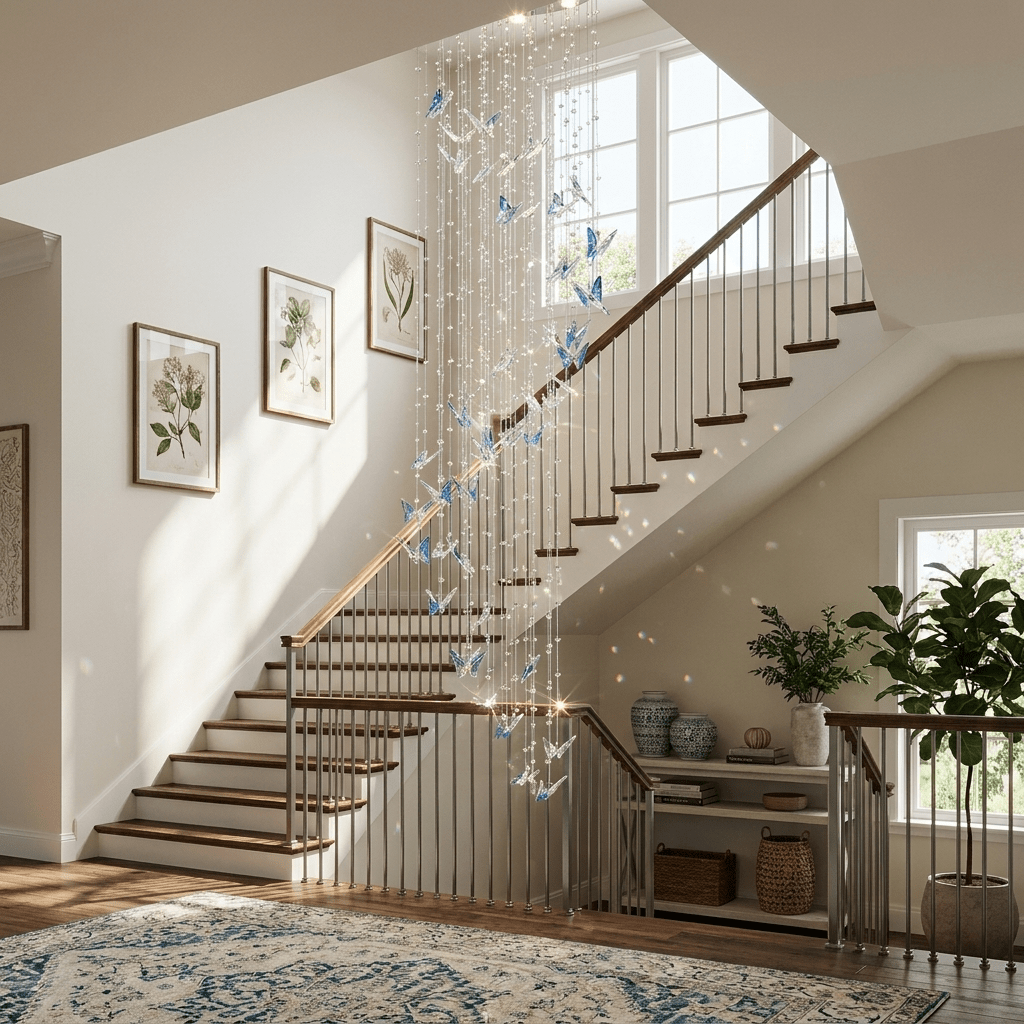 Caelira LED K9 Crystal Spiral Chandelier - Dia 15.7″ × H 98.4″BlueWarm LightBlushlighting