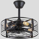 Cage Industrial Black Bladeless Ceiling Fan Light 18" - Blushlighting