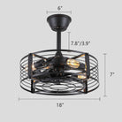 Cage Industrial Black Bladeless Ceiling Fan Light 18" - Blushlighting