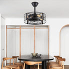 Cage Industrial Black Bladeless Ceiling Fan Light 18" - Blushlighting