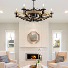 Caged Modern Farmhouse Ceiling Fan Light 32" - Blushlighting