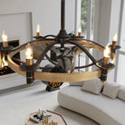 Caged Modern Farmhouse Ceiling Fan Light 32" - Blushlighting