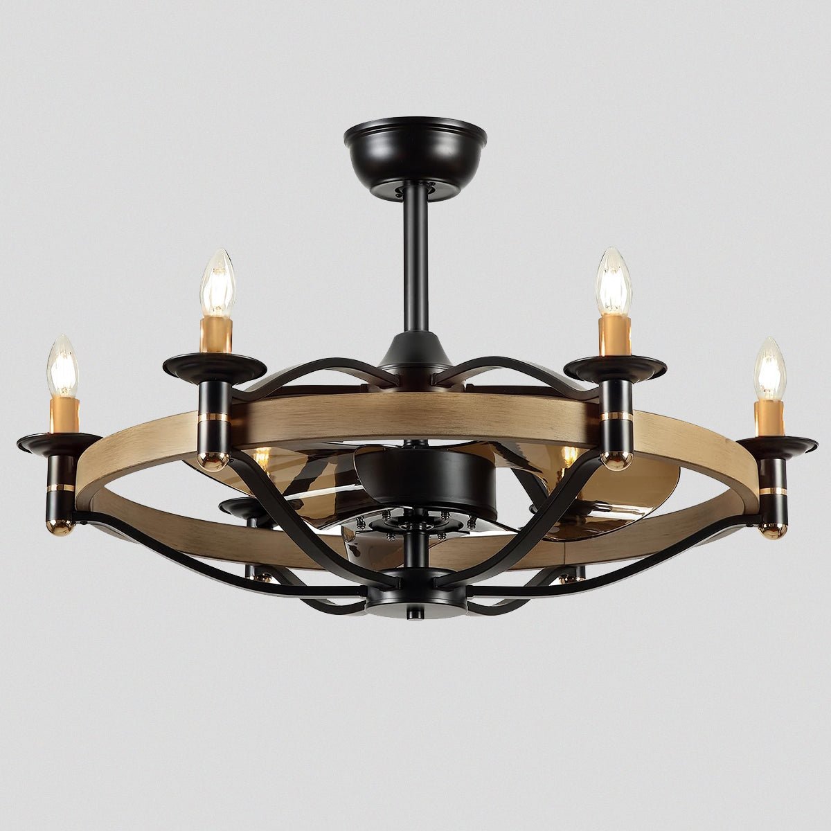 Caged Modern Farmhouse Ceiling Fan Light 32" - Blushlighting