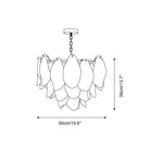 Caia Murano Glass Chandelier for Living Room - L 100cm x H 34cm / ∅ 39.3″ x H 13.3″Pink & WhiteBlushlighting