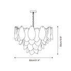 Caia Murano Glass Chandelier for Living Room - L 100cm x H 34cm / ∅ 39.3″ x H 13.3″Pink & WhiteBlushlighting