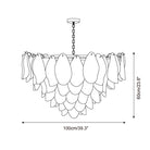Caia Murano Glass Chandelier for Living Room - L 100cm x H 34cm / ∅ 39.3″ x H 13.3″Pink & WhiteBlushlighting