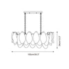 Caia Murano Glass Chandelier for Living Room - L 100cm x H 34cm / ∅ 39.3″ x H 13.3″WhiteBlushlighting