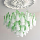Caia Murano Glass Chandelier for Living Room - Dia 80cm x H 50cm / ∅ 31.4″ x H 19.6″Green & WhiteBlushlighting