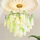 Caia Murano Glass Chandelier for Living Room - Dia 80cm x H 50cm / ∅ 31.4″ x H 19.6″Green & WhiteBlushlighting