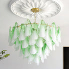 Caia Murano Glass Chandelier for Living Room - Dia 80cm x H 50cm / ∅ 31.4″ x H 19.6″Green & WhiteBlushlighting