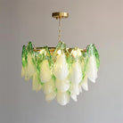 Caia Murano Glass Chandelier for Living Room - Dia 50cm x H 35cm / ∅ 19.6″ x H 13.7″Green & WhiteBlushlighting