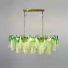 Caia Murano Glass Chandelier for Living Room - L 100cm x H 34cm / ∅ 39.3″ x H 13.3″Green & WhiteBlushlighting