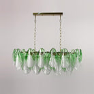 Caia Murano Glass Chandelier for Living Room - L 100cm x H 34cm / ∅ 39.3″ x H 13.3″Green & WhiteBlushlighting