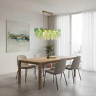 Caia Murano Glass Chandelier for Living Room - L 100cm x H 34cm / ∅ 39.3″ x H 13.3″Green & WhiteBlushlighting