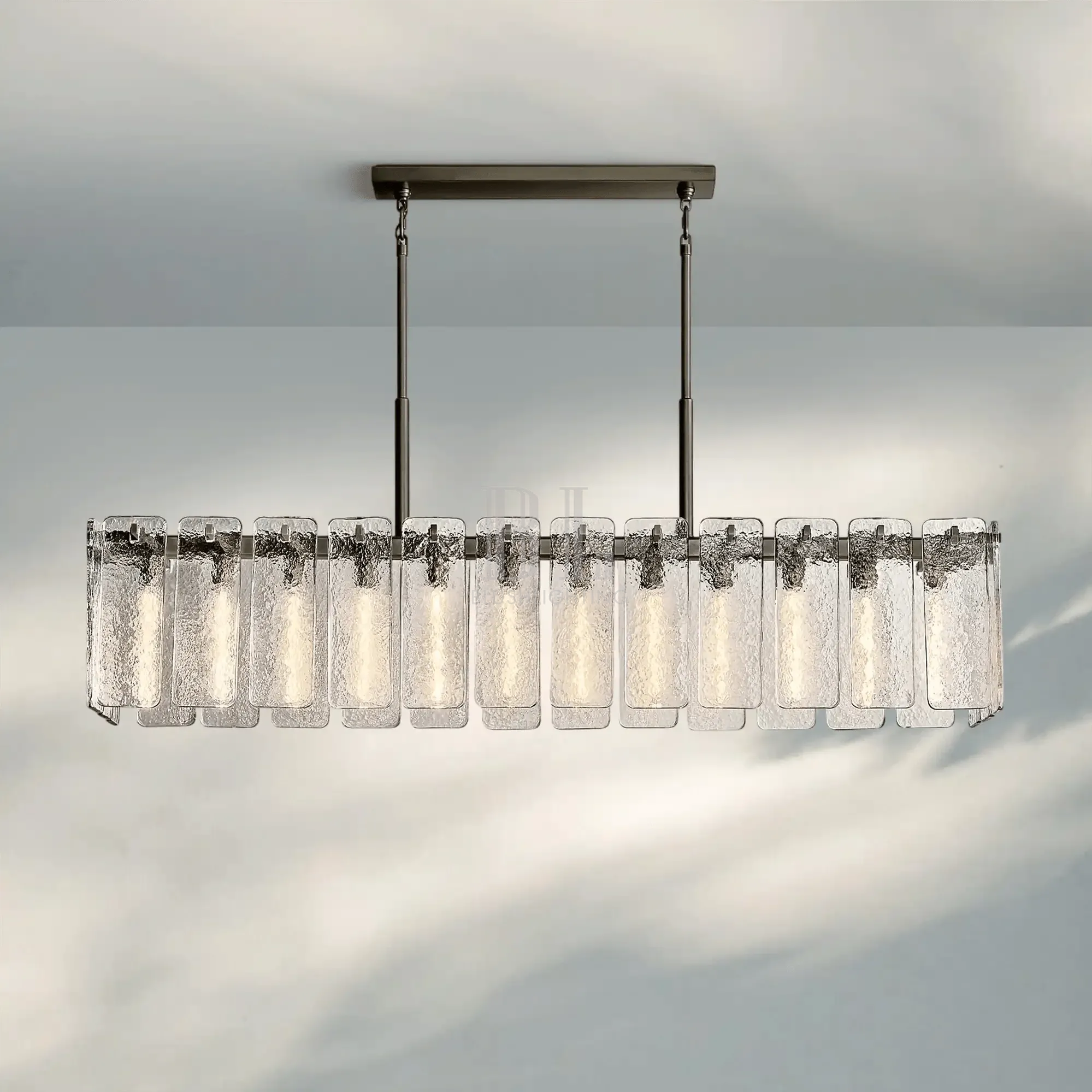 Calametta Glass Rectangular Chandelier 60" 72" - Blushlighting