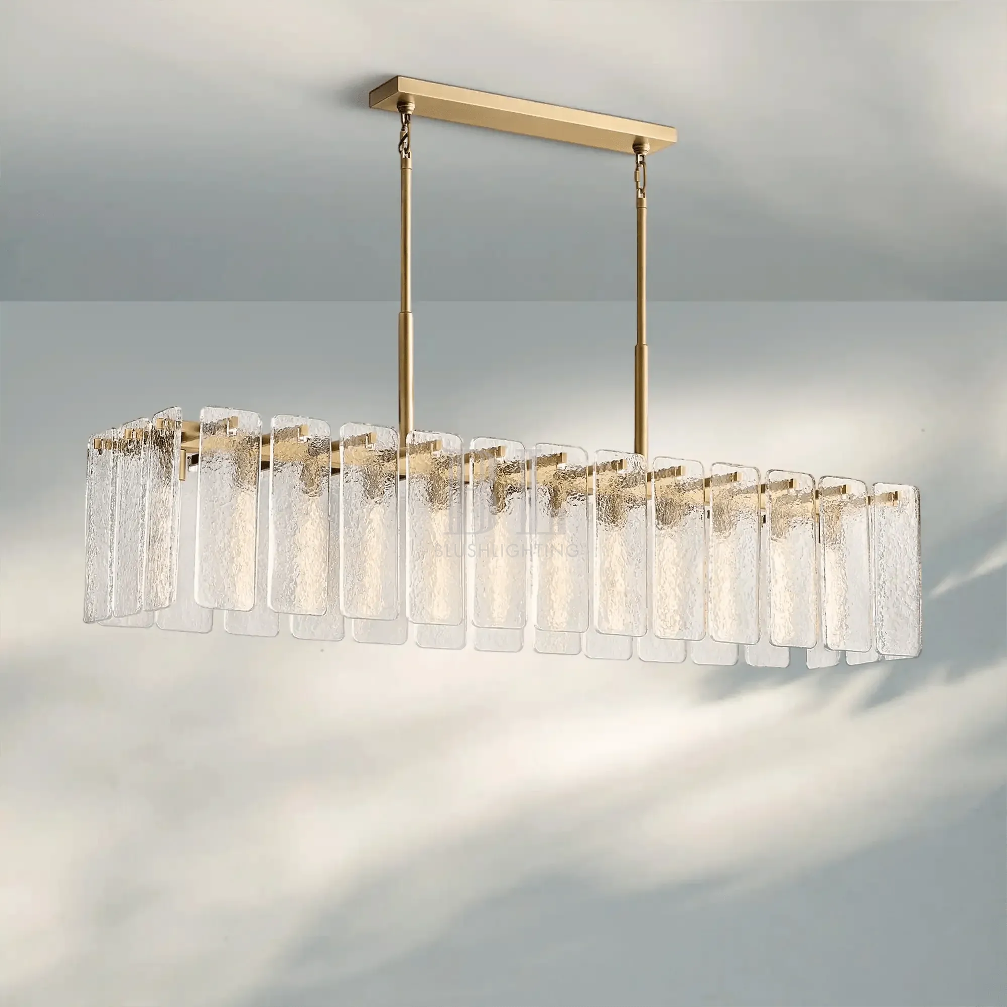 Calametta Glass Rectangular Chandelier 60" 72" - Blushlighting