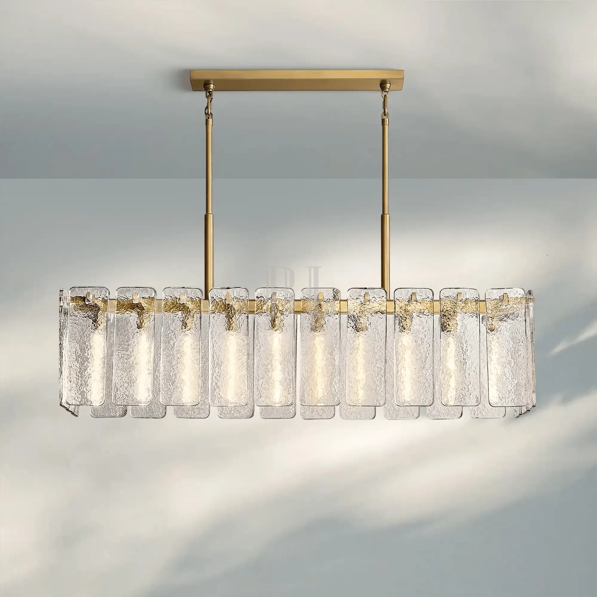 Calametta Glass Rectangular Chandelier 60" 72" - Blushlighting