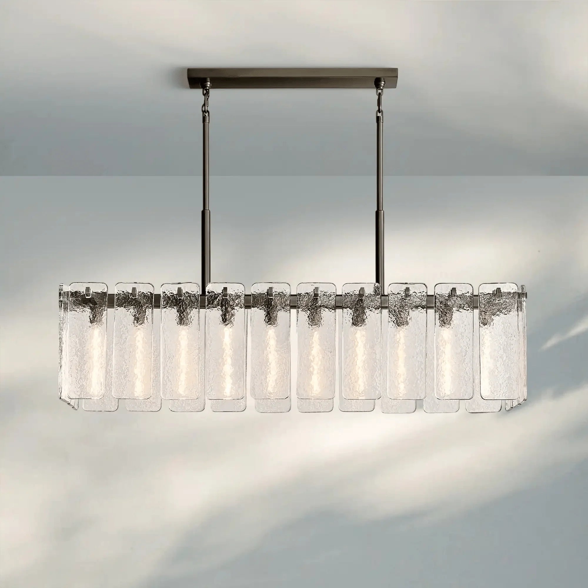 Calametta Glass Rectangular Chandelier 60" 72" - Blushlighting