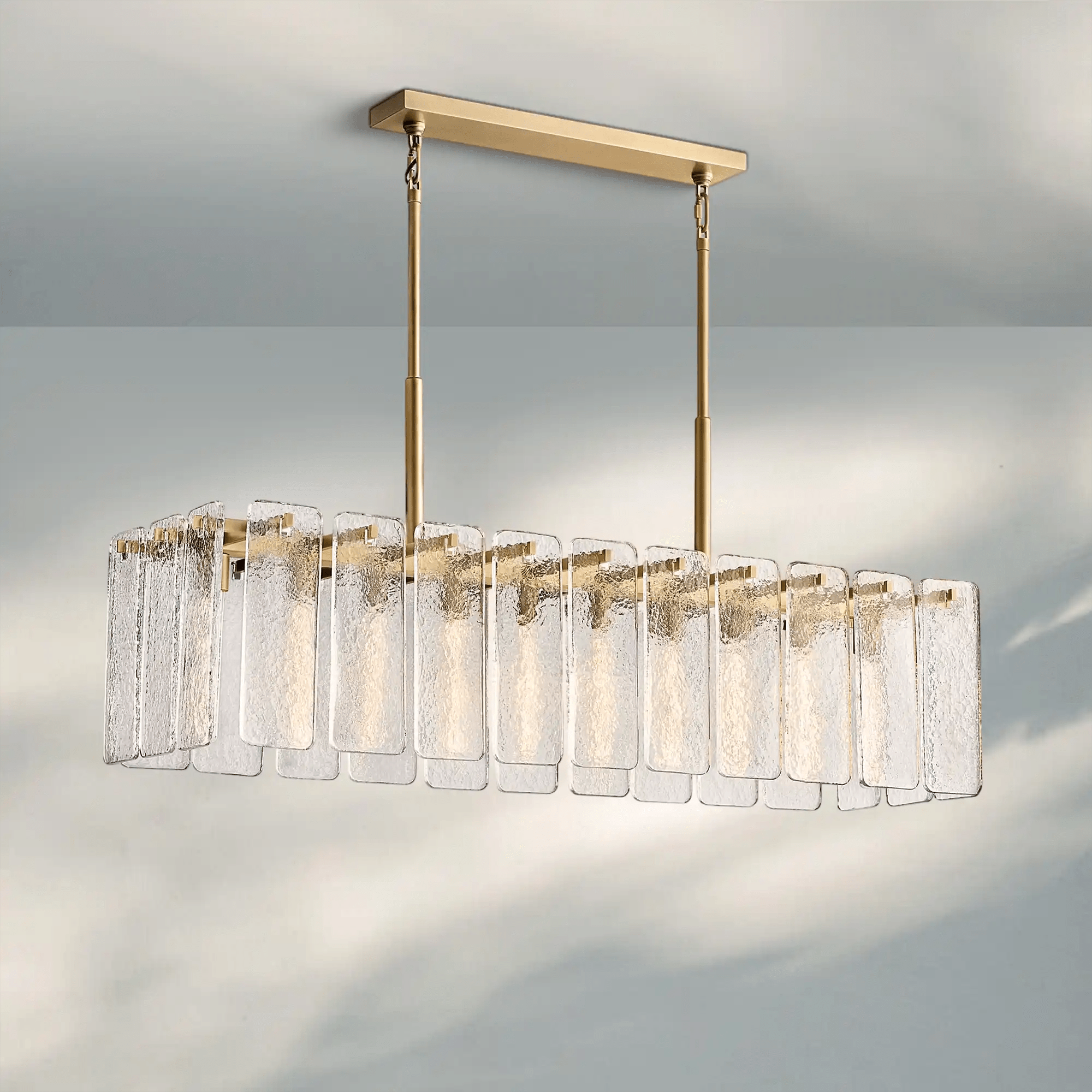 Calametta Glass Rectangular Chandelier 60" 72" - Blushlighting