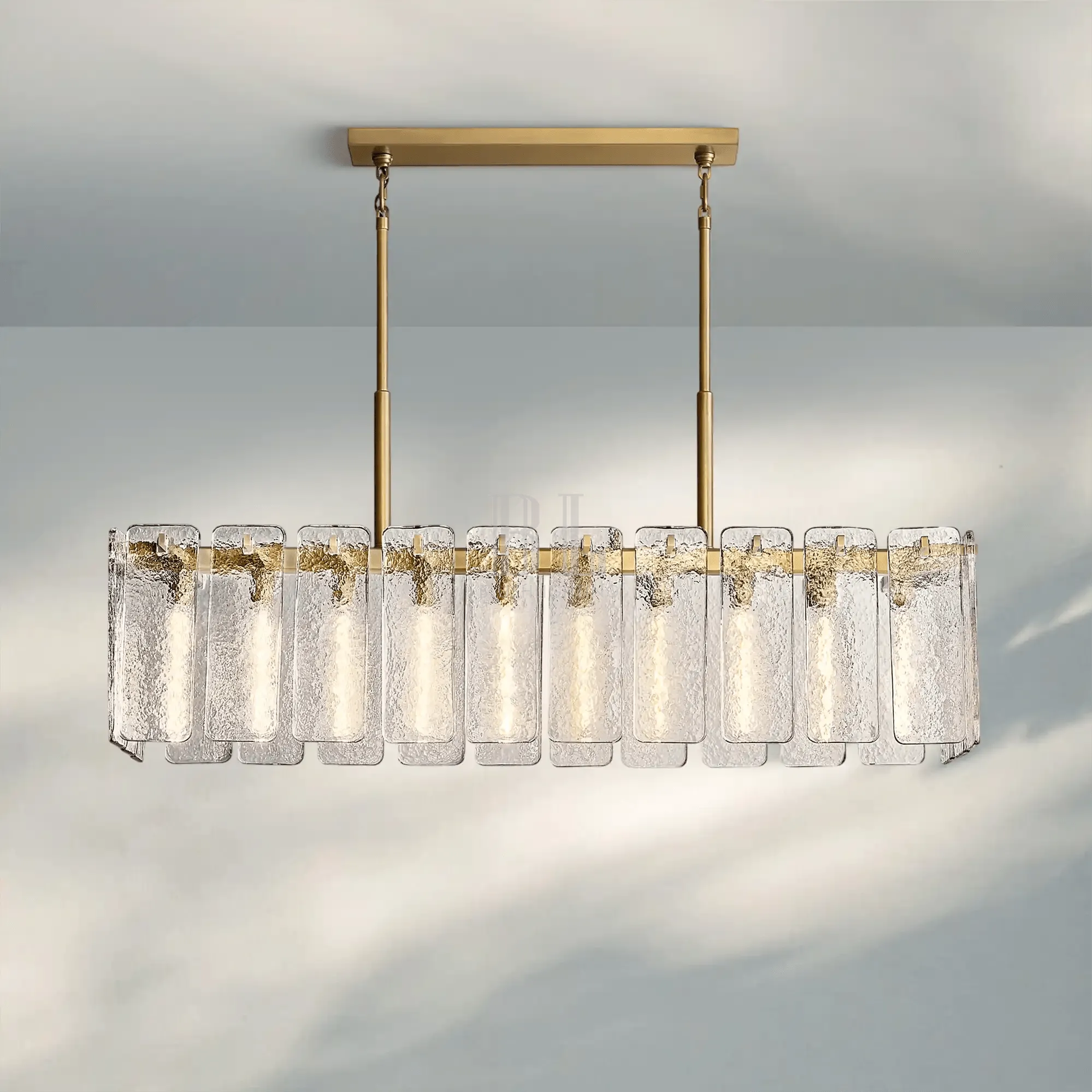 Calametta Glass Rectangular Chandelier 60" 72" - Blushlighting