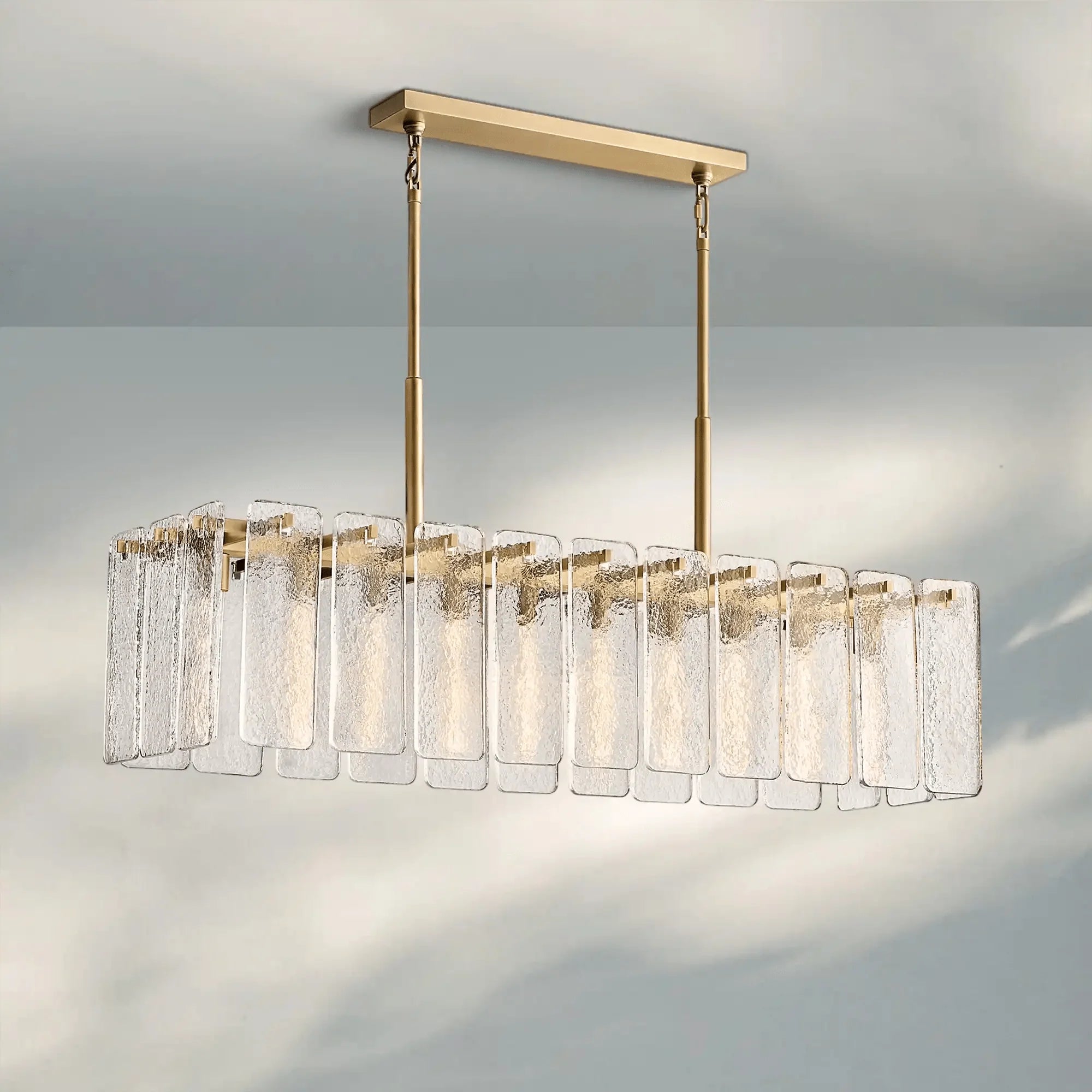 Calametta Glass Rectangular Chandelier 60" 72" - Blushlighting