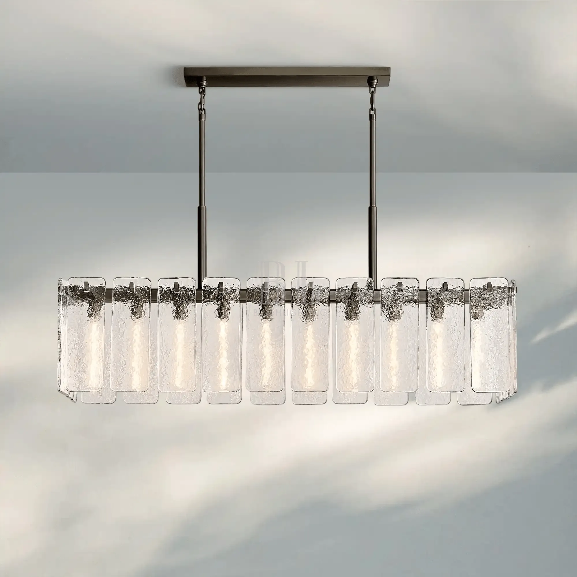 Calametta Glass Rectangular Chandelier 60" 72" - Blushlighting