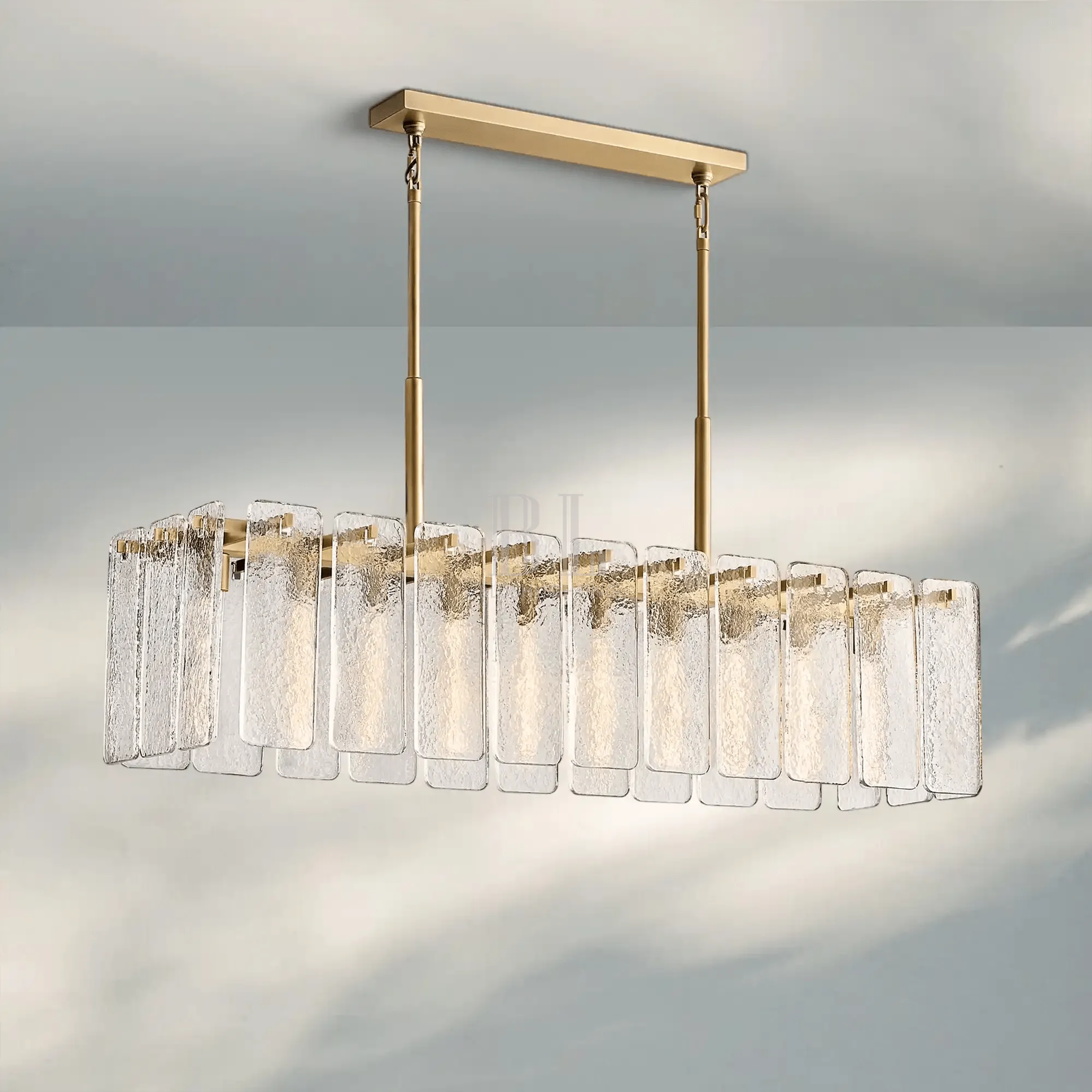 Calametta Glass Rectangular Chandelier 60" 72" - Blushlighting