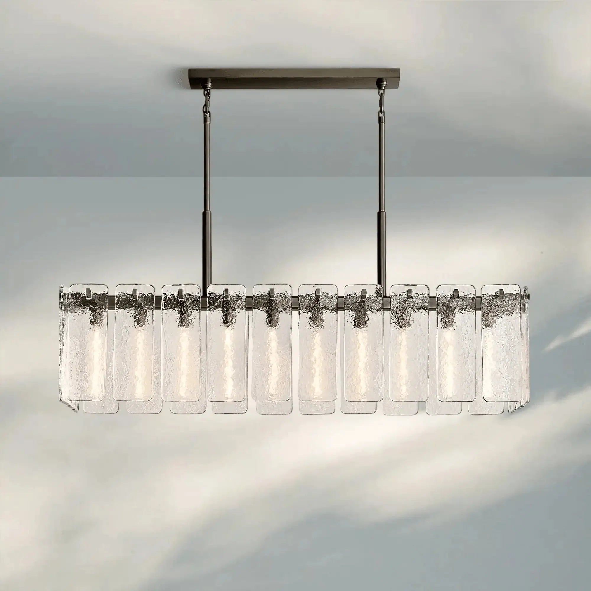 Calametta Glass Rectangular Chandelier 60" 72" - Blushlighting
