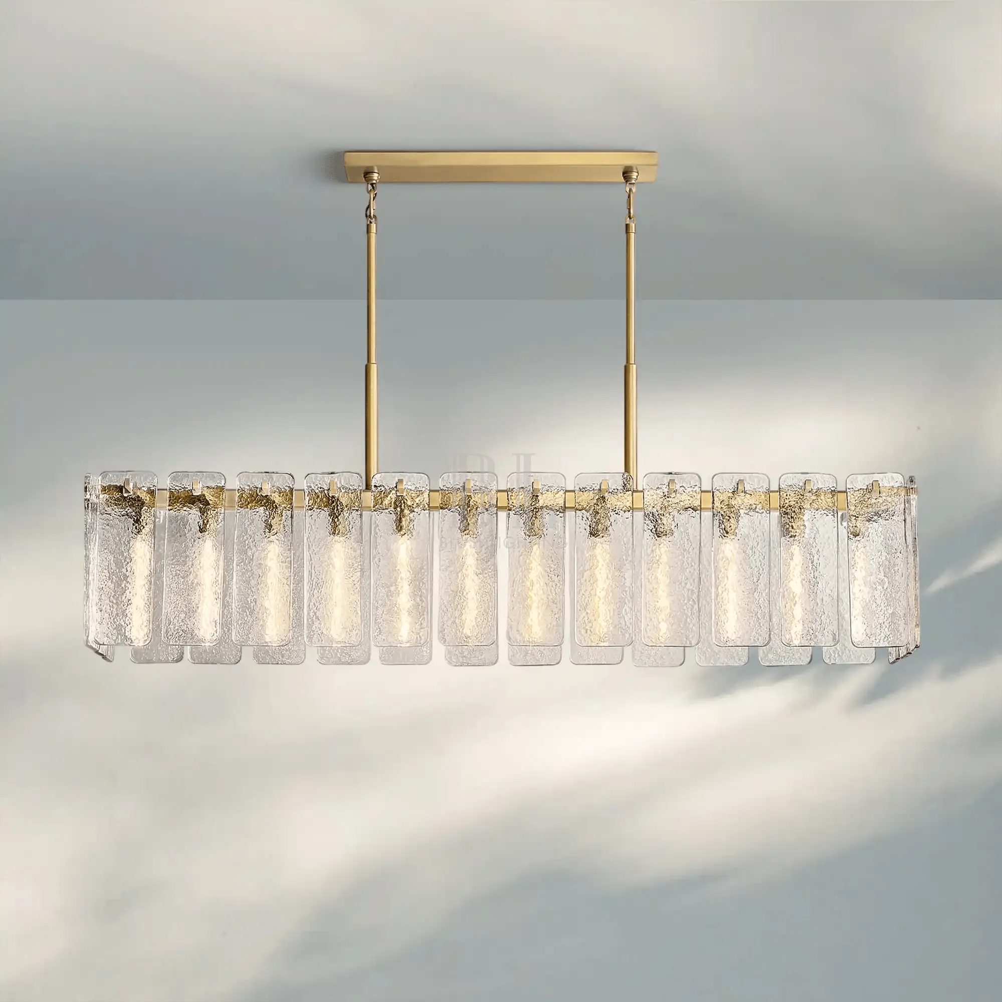 Calametta Glass Rectangular Chandelier 60" 72" - Blushlighting