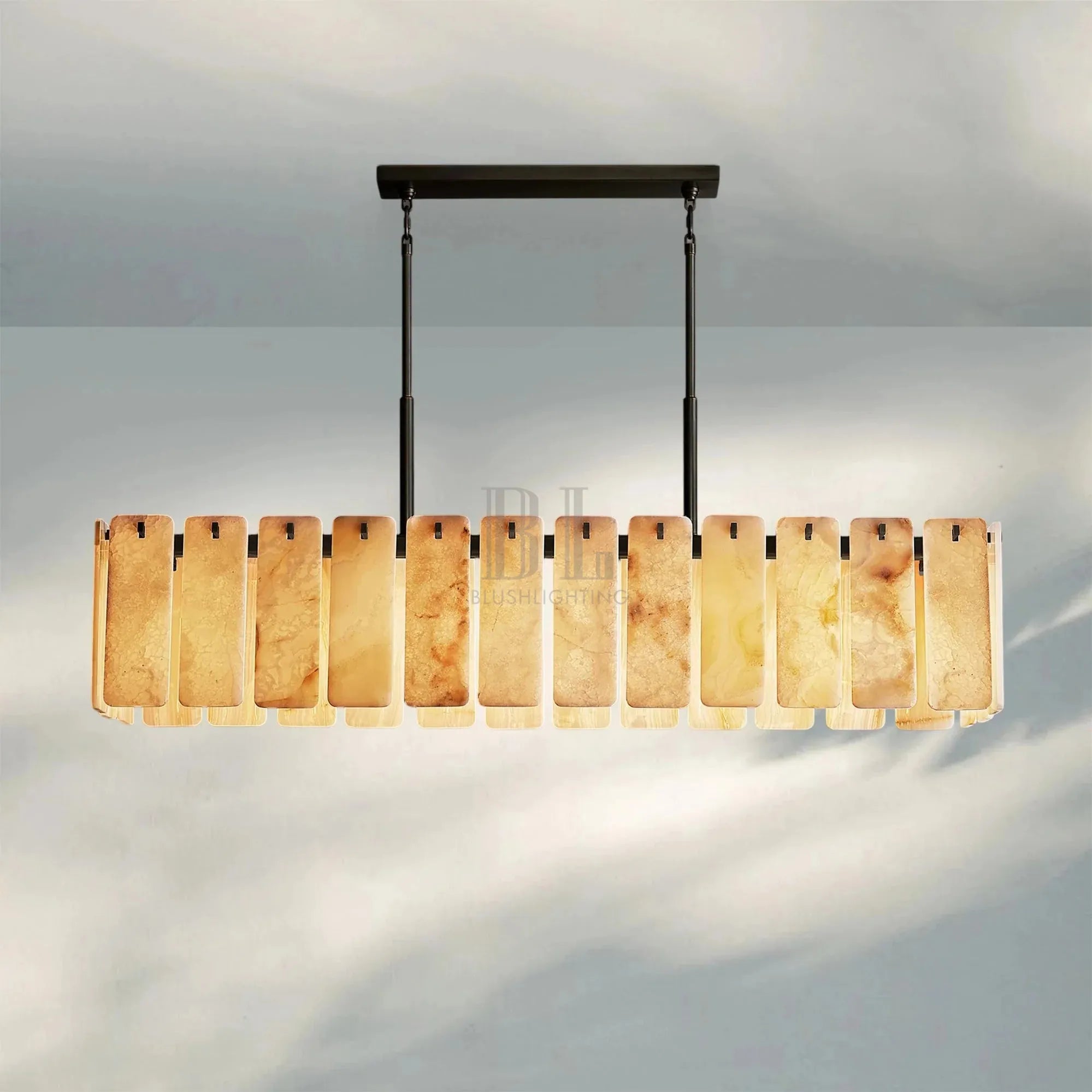 Calametta Onyx Rectangular Chandelier 60" 72'' - Blushlighting