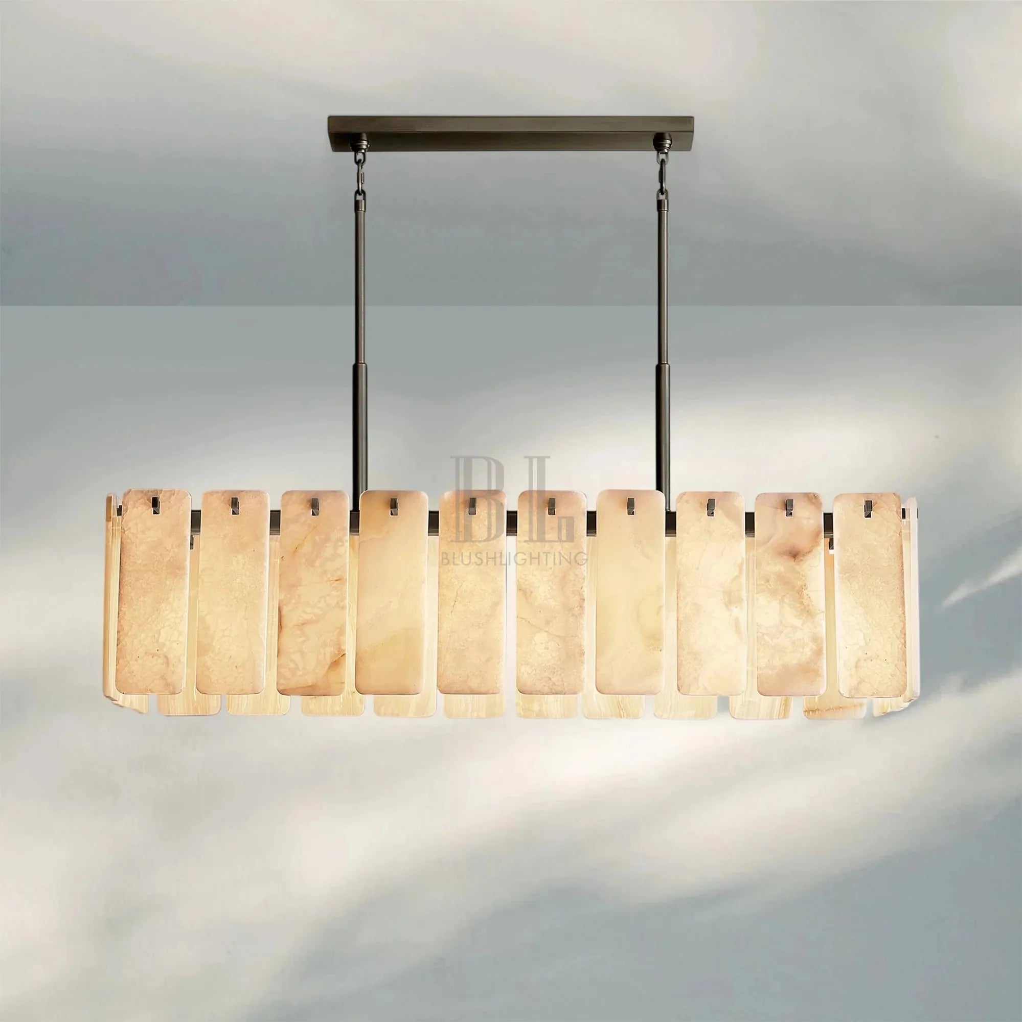 Calametta Onyx Rectangular Chandelier 60" 72'' - Blushlighting