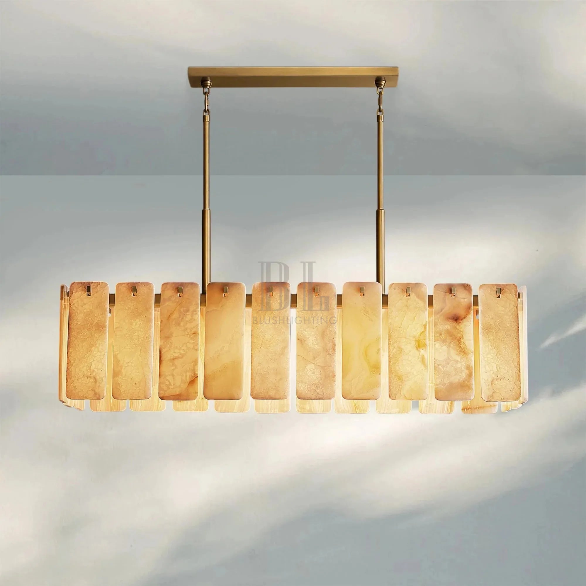 Calametta Onyx Rectangular Chandelier 60" 72'' - Blushlighting
