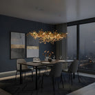 Calla Ginko Leaf Linear Chandelier - BrownL59.06" (150cm)Warm Light 2700KBlushlighting