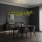 Calla Ginko Leaf Linear Chandelier - GreenL59.06" (150cm)Warm Light 2700KBlushlighting