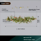 Calla Ginko Leaf Linear Chandelier - GreenL59.06" (150cm)Warm Light 2700KBlushlighting