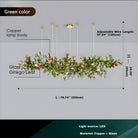 Calla Ginko Leaf Linear Chandelier - GreenL59.06" (150cm)Warm Light 2700KBlushlighting