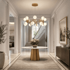 Callisto Frosted Glass Globe Round Chandelier 39.4" - Ø39.4" × H13.8" (Ø100 × H35 cm)Blushlighting