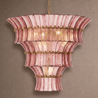 Calyra Tiered Glass Chandelier - ∅ 26.4″ x H 23.6″Pink & GoldBlushlighting
